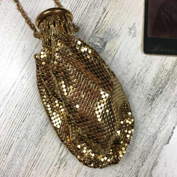Vintage Gold Mesh Gate Top Purse Whiting & Davis - Picture 2 of 8